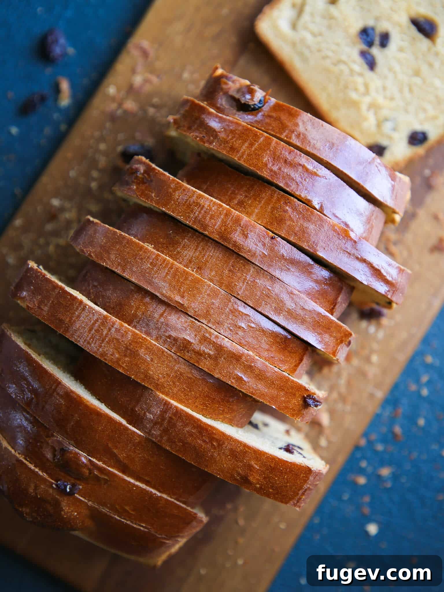 Warm Homemade Raisin Bread 7 Old Fashioned Raisin Bread Loaf thinly sliced golden crust.