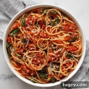 Tomato pasta in a bowl.