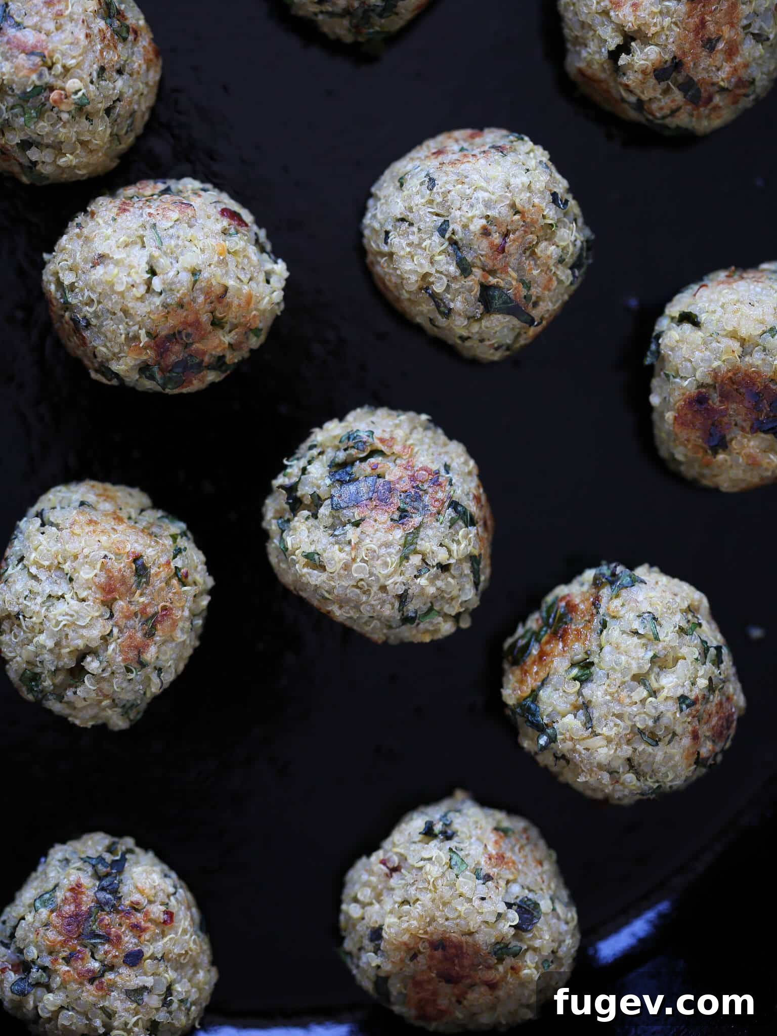 Wholesome Quinoa Veggie Meatballs 7 Herbivorous Italian dish in skillet
