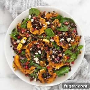 20 Fresh & Festive Thanksgiving Salad Recipes 20 Roasted delicata squash salad on a plate.