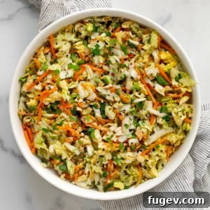 Napa cabbage salad in a bowl, ready to be served.