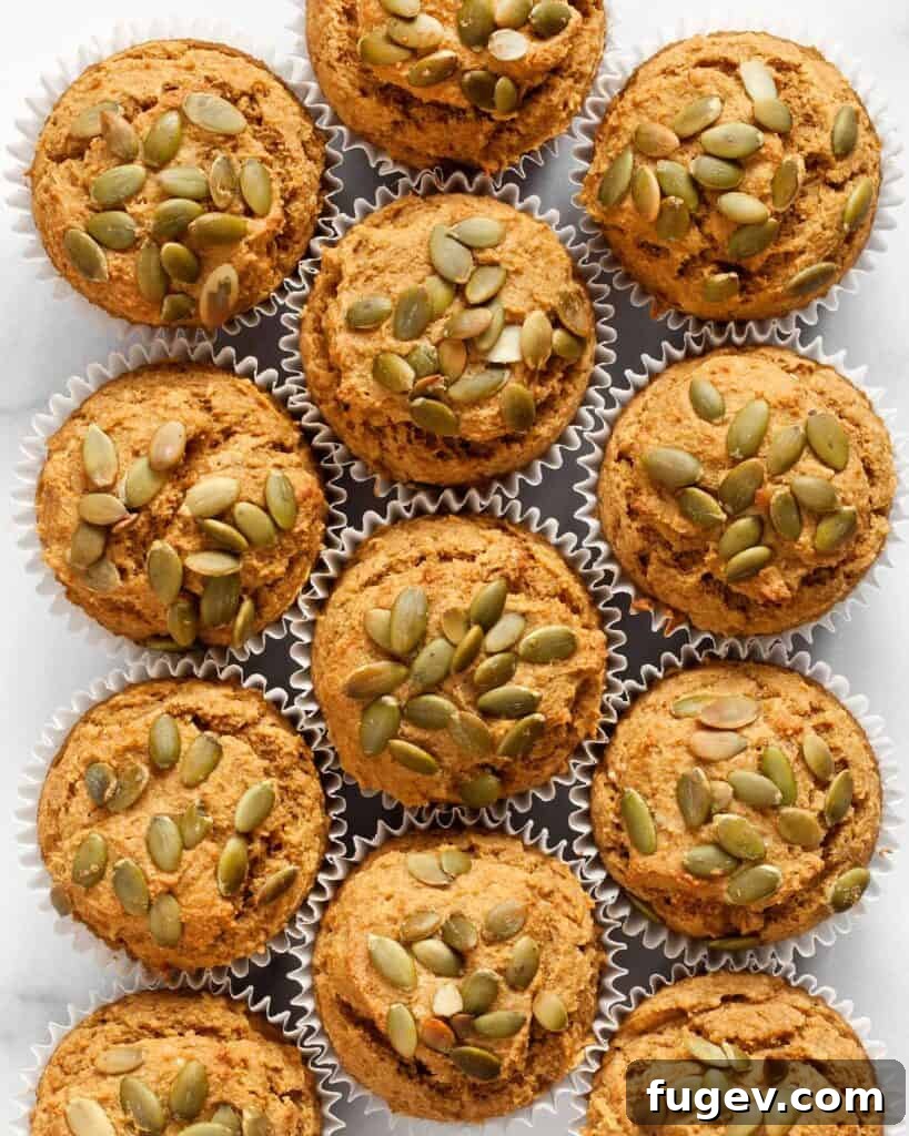 Golden Pumpkin Muffins 2 Deliciously moist and healthy spiced pumpkin muffins, perfect for fall