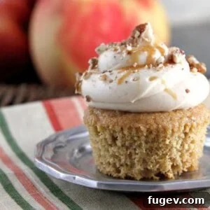 Caramel Apple Butter Cupcakes by The Snappy Gourmet. A great dessert for fall, Halloween, or Thanksgiving!