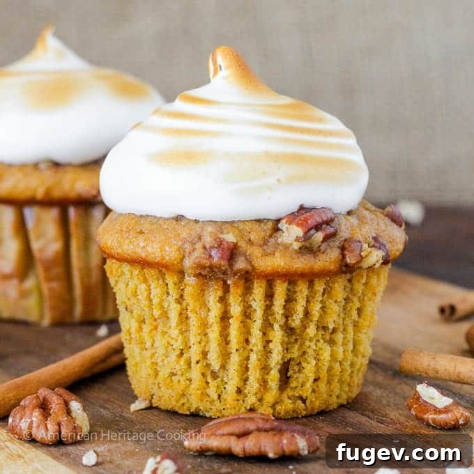 Sweet Thanksgiving Cupcake Ideas 4 Sweet Potato Casserole Cupcakes with Homemade Marshmallow Frosting. Everything you love about sweet potato casserole in an adorable cupcake!