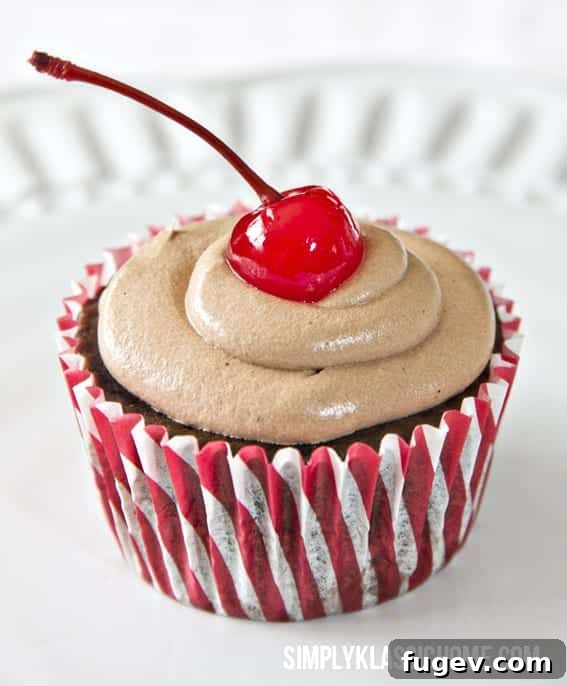 Sweet Thanksgiving Cupcake Ideas 30 Yellow Bliss Road's Chocolate Cherry Pie Cupcakes, a delightful combination of chocolate and cherry.