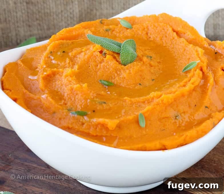 Golden Brown Butter Sage Sweet Potato Mash 2 Brown Butter Sage Mashed Sweet Potatoes will liven up any meal! Easy, stunning and delicious!