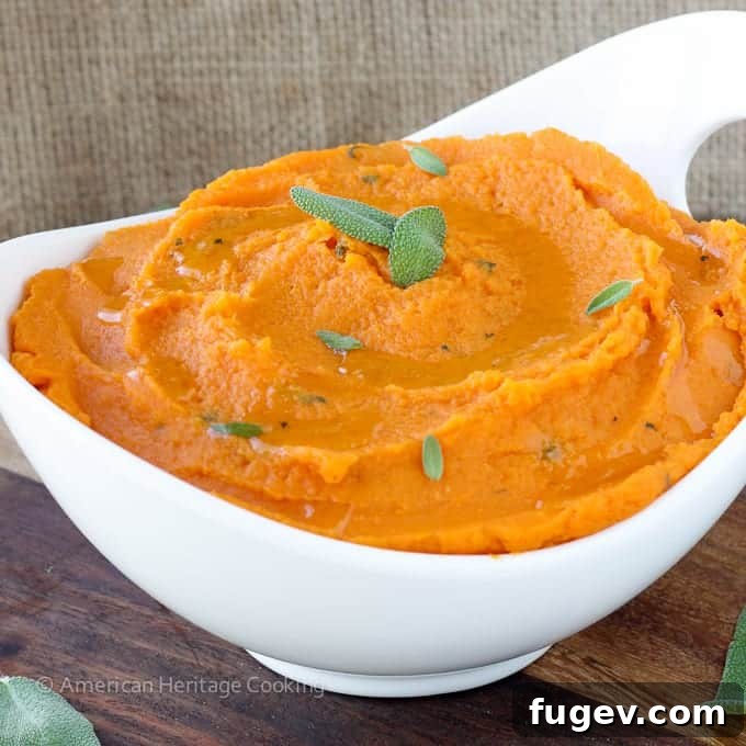 Golden Brown Butter Sage Sweet Potato Mash 3 Brown Butter Sage Mashed Sweet Potatoes will liven up any meal! Easy, stunning and delicious!