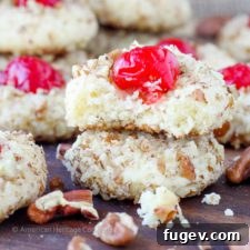 cherry cookies stacked baked fresh for easy Christmas cookies.