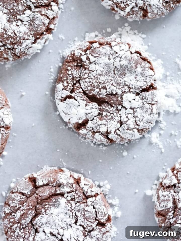 25 Deliciously Simple Christmas Cookies 4 Chocolate Crackle Cookies Overhead Easy Chocolate Desserts.