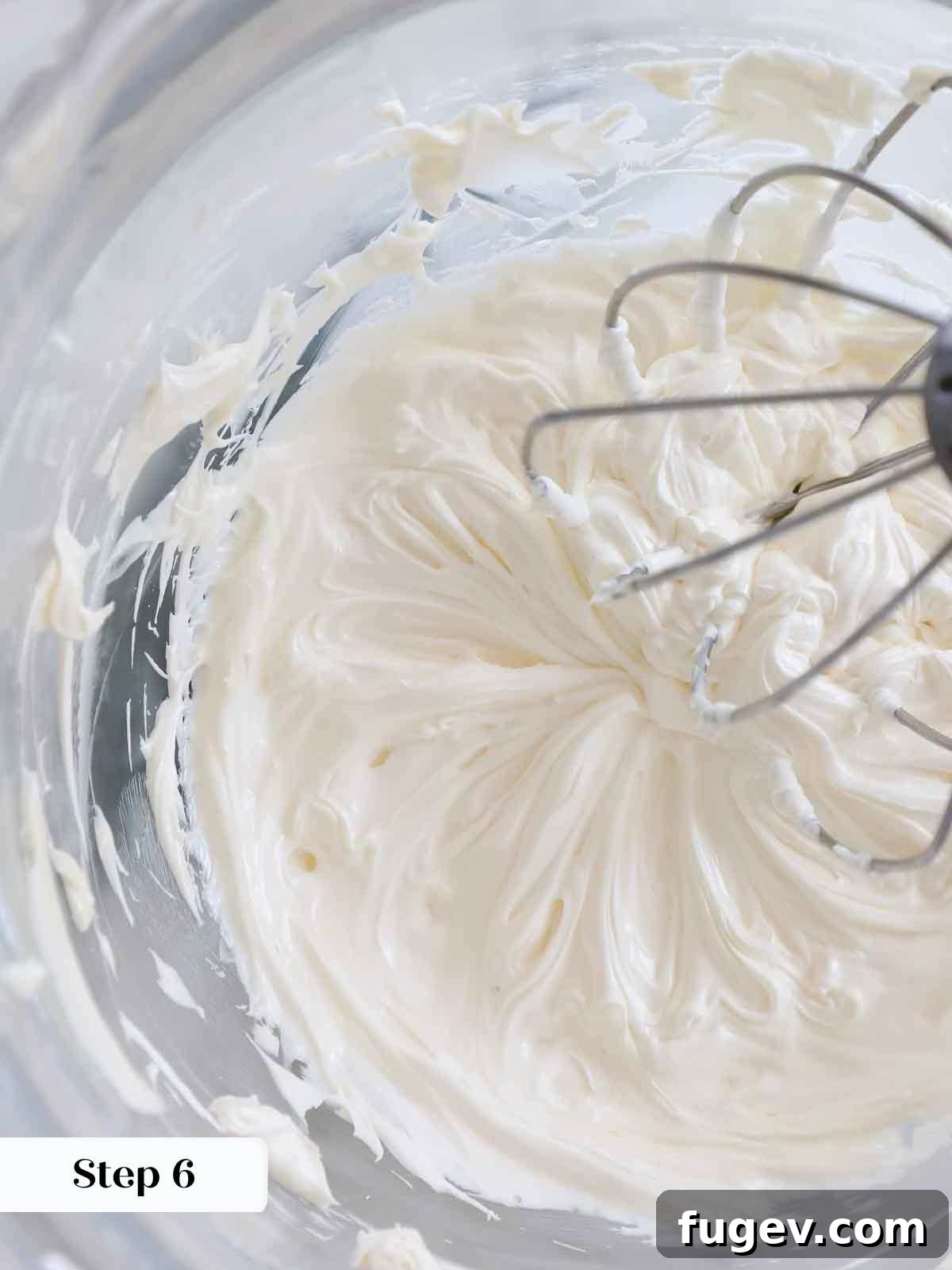 Silky Smooth Ermine Buttercream 12 Butter whipped to a light and fluffy consistency in a stand mixer, ready for the next step in making ermine frosting.