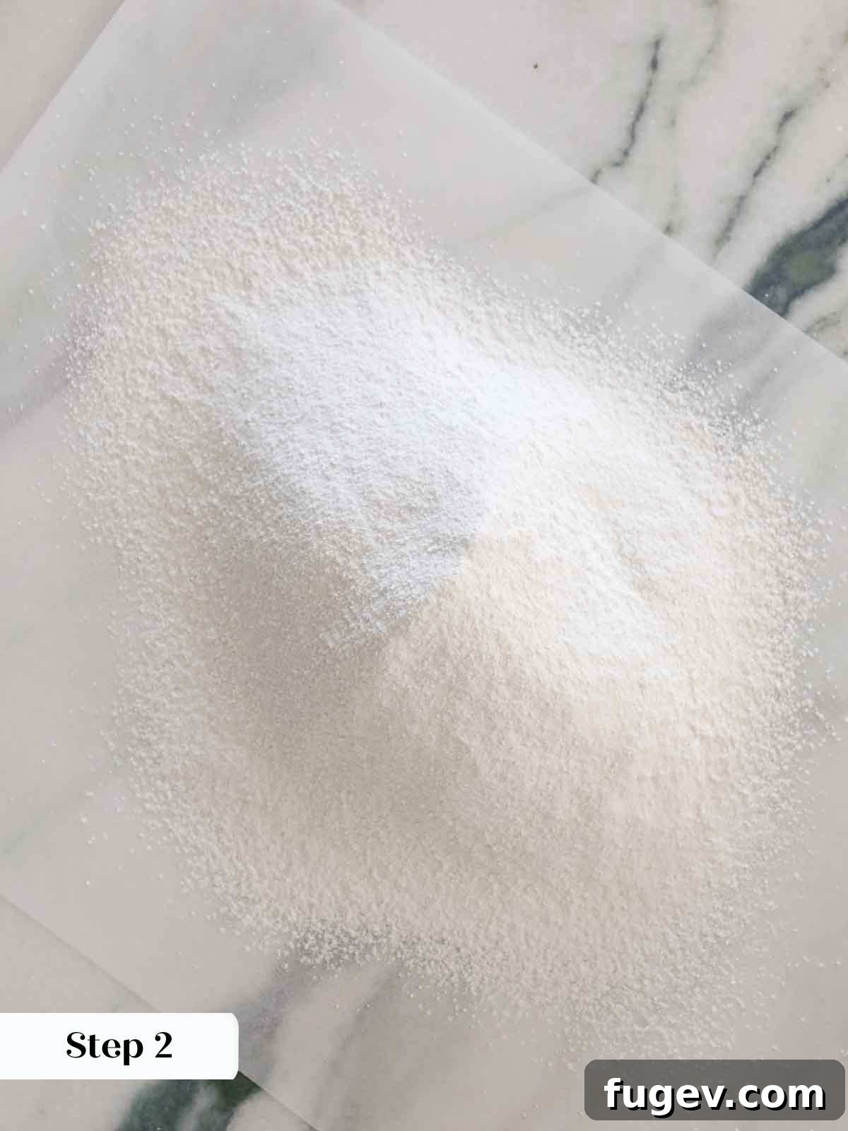 Golden Vanilla Bliss 6 Carefully sifted dry ingredients for cupcake batter, ensuring a light and airy texture.