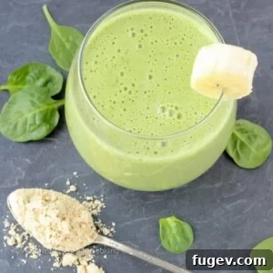 Low calorie peanut butter banana spinach smoothie banana slice