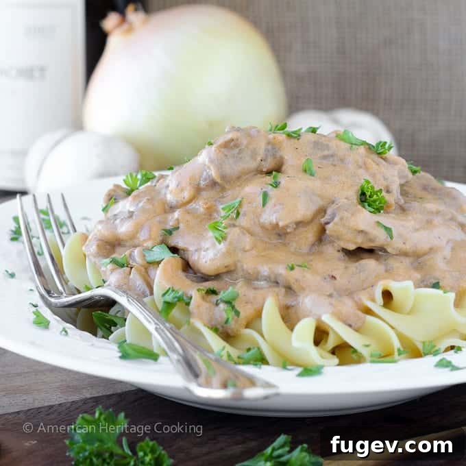 Guilt-Free Beef Stroganoff 2 This Healthy Beef Stroganoff has all of the familiar flavor with none of the guilt!