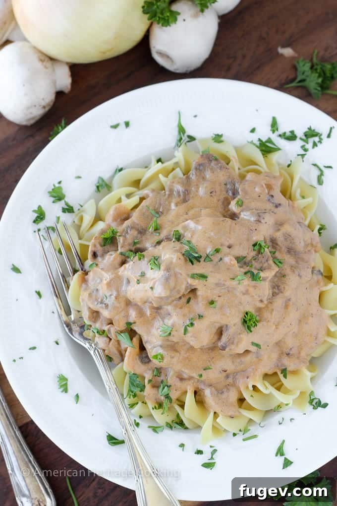 Guilt-Free Beef Stroganoff 4 This Healthy Beef Stroganoff has all of the familiar flavor with none of the guilt!