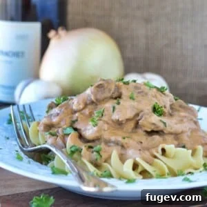Healthy Beef Stroganoff Featured