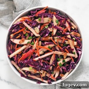 Crimson Cabbage Crunch 7 Red cabbage salad in a bowl.