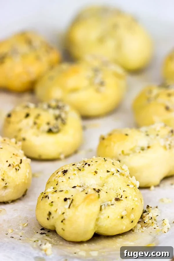 Savory Garlic Parmesan Bites 3 These Parmesan Garlic Knots are an easy, addicting appetizer! Soft homemade pizza dough is brushed with butter and sprinkled with garlic and Parmesan cheese! A perfect recipe for Game Day or any party!