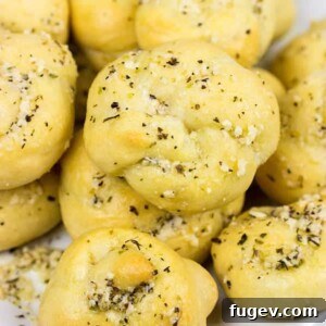 Parmesan Garlic Knots Stacked