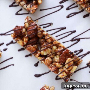 Homemade KIND Bars Copycat Recipe, a single bar shown close-up.