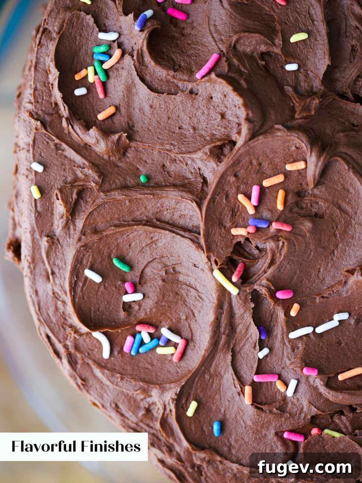 Gifts to Delight Any Home Cook 7 A vibrant close-up of colorful rainbow sprinkles generously scattered over a rich chocolate-iced cake, adding a cheerful and festive touch.