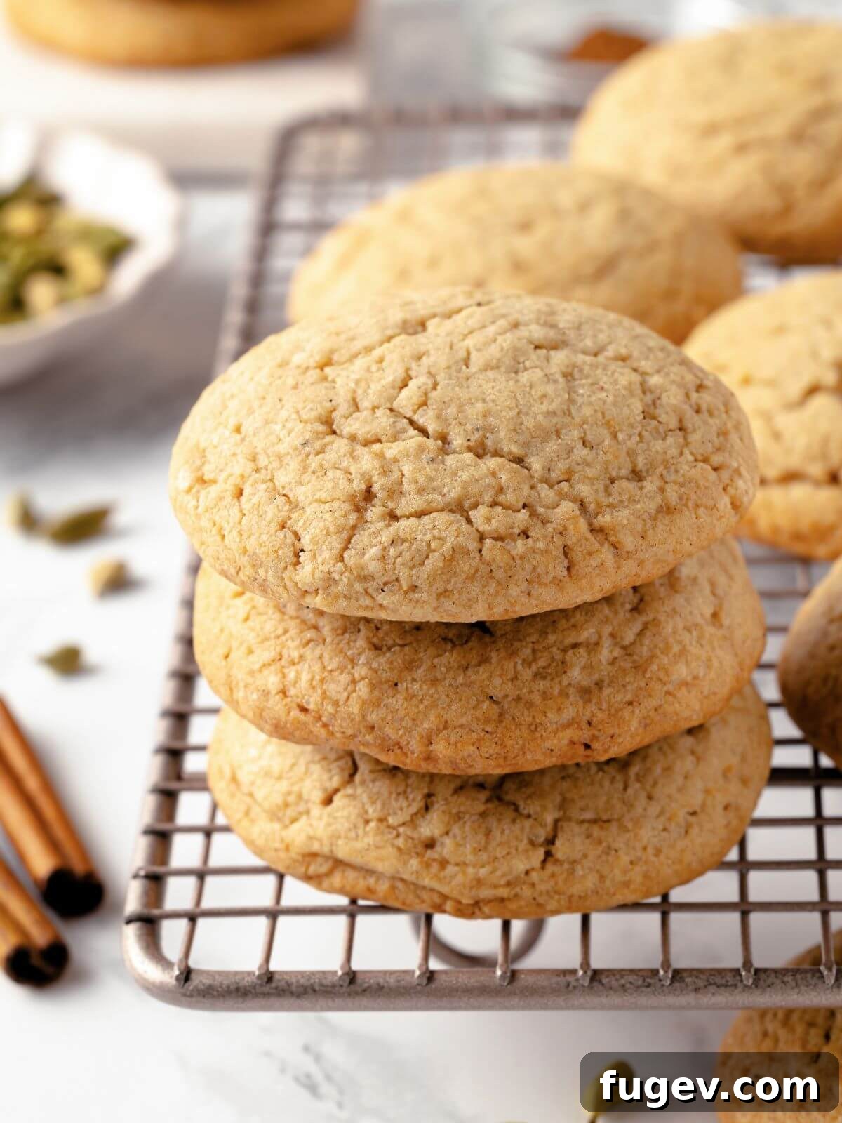 Chai-Spiced Sugar Cookies 17 A final photo of a stack of freshly baked Chai Sugar Cookies, ready to be enjoyed.