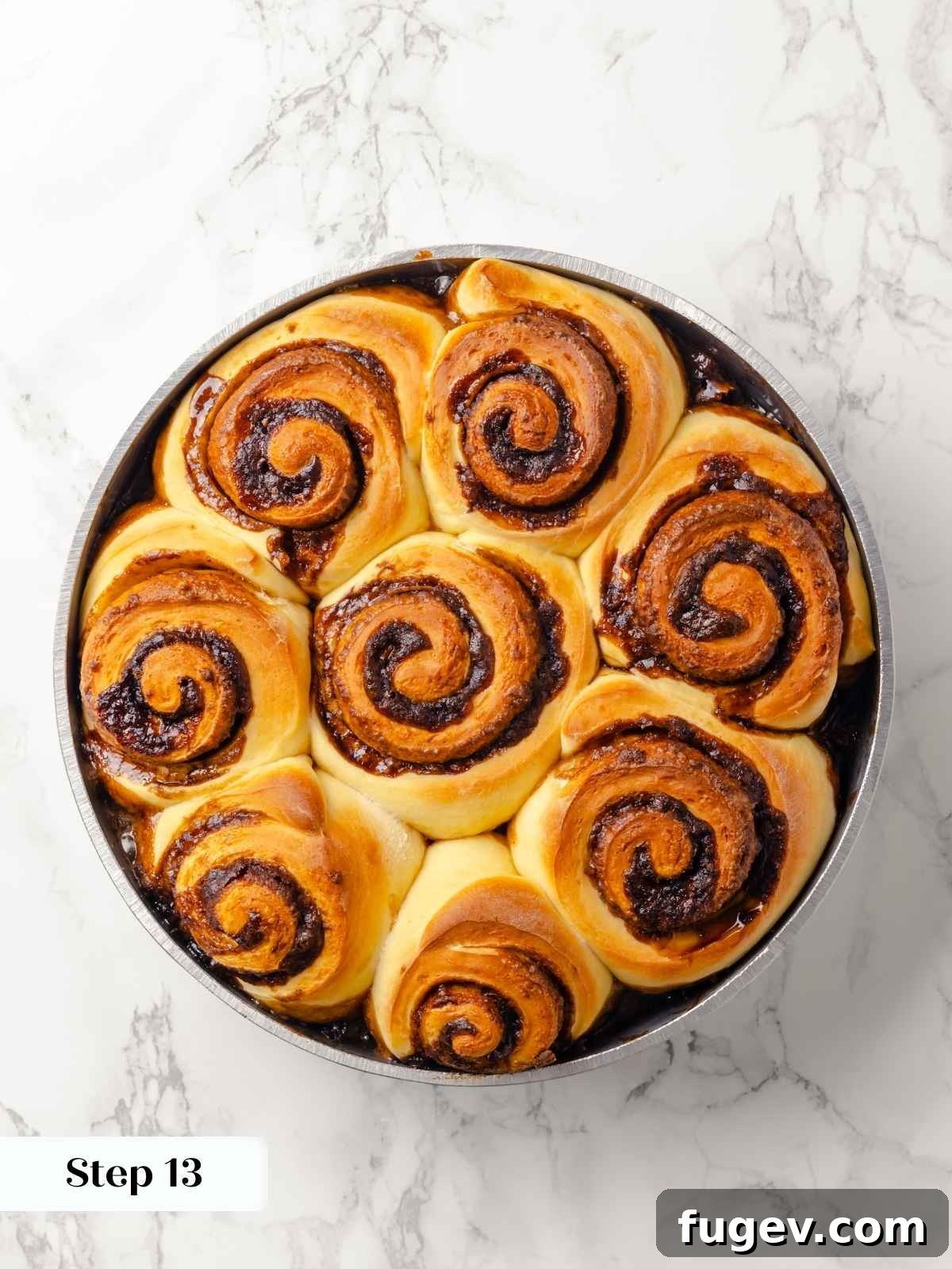 Gooey Pecan Caramel Rolls 23 Freshly baked sticky buns still in the pan.