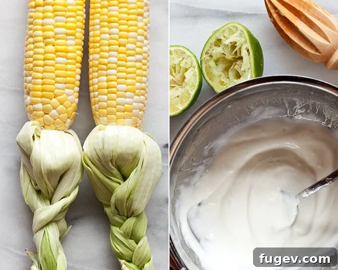 Smoky Chili-Lime Elote 3 Freshly Grilled Corn on the Cob ready for seasoning