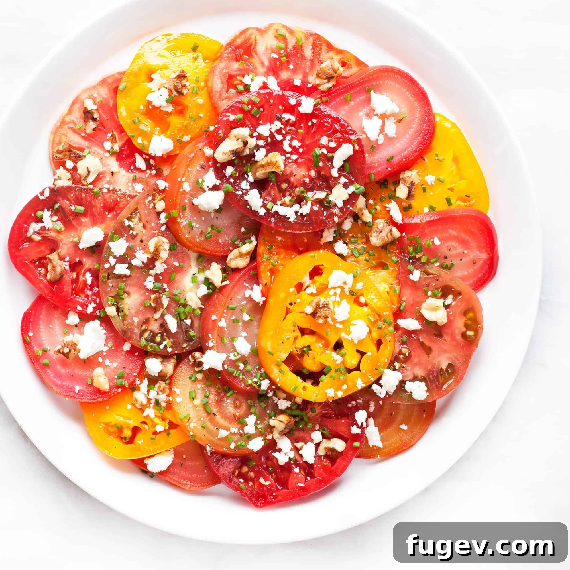 Vibrant Tomato Beet Salad 2 Colorful Tomato Beet Salad with Walnuts and Chives