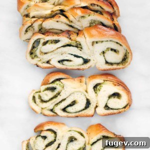 Braided Pesto Bread: Freshly Baked and Golden