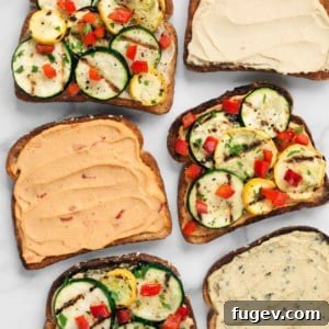 Grilled Chili Vegetable Hummus Sandwich 2 Spicy Grilled Veggie Hummus Sandwiches - A delightful and healthy vegetarian meal.