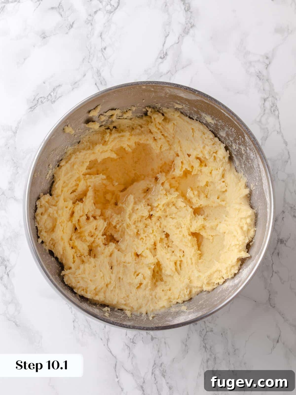 Melted Butter Dream 17 The pre-mixed syrup mixture is poured into the topping batter, infusing it with additional moisture and sweetness.
