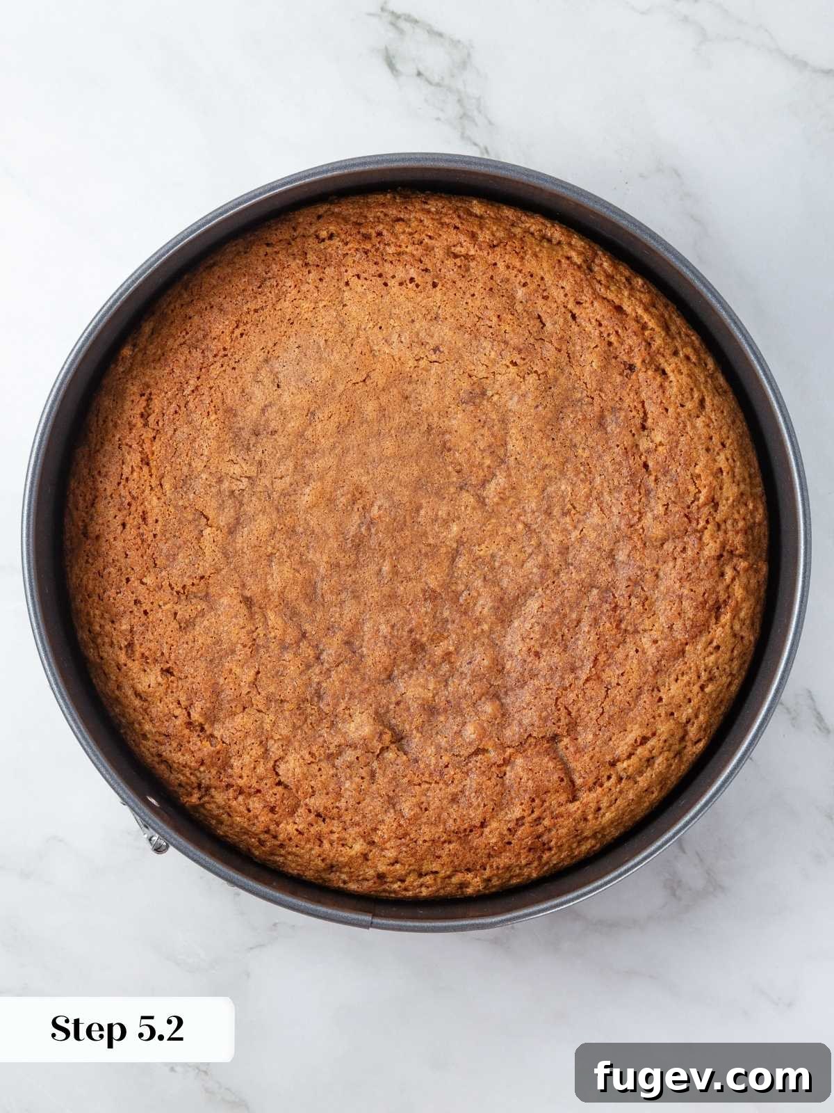Velvety Pumpkin Olive Oil Cake 10 A warm, freshly baked pumpkin olive oil cake cooling gently in its pan, displaying a beautiful soft golden surface with delicate cracks, indicating a perfect bake.
