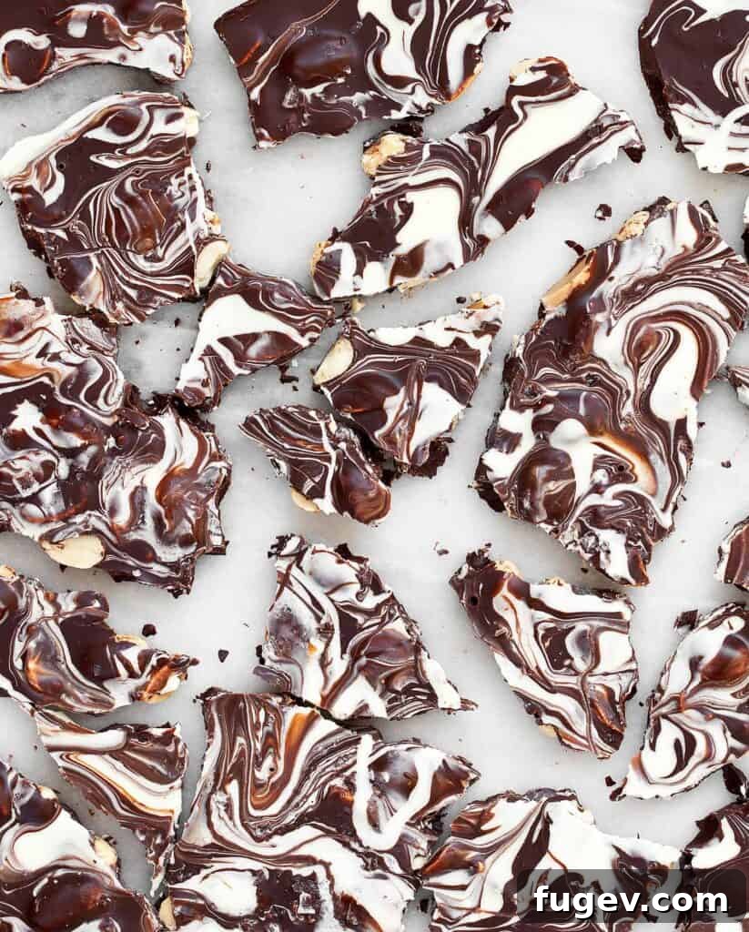 Artisan Marbled Chocolate 2 Marbled Chocolate Bark with beautiful swirls