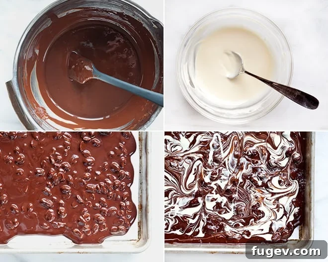 Marbled Chocolate Bark pieces
