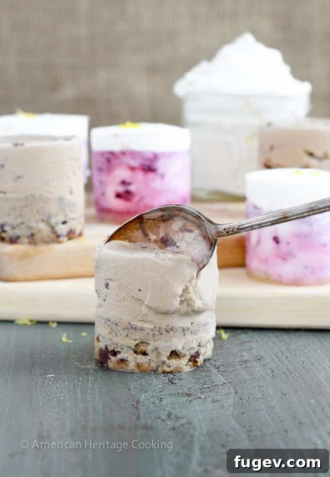 Gourmet Ice Cream Cookie Towers 2 Exquisitely layered Ice Cream Cookie Stacks, a perfect summer dessert with chewy cookies and creamy ice cream, showcasing ease and elegance.