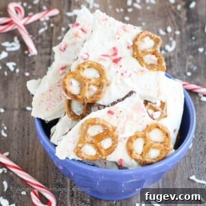 Coconut Peppermint Pretzel Bark Wood Slate
