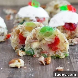 fruitcake cookies iced sliced in half.
