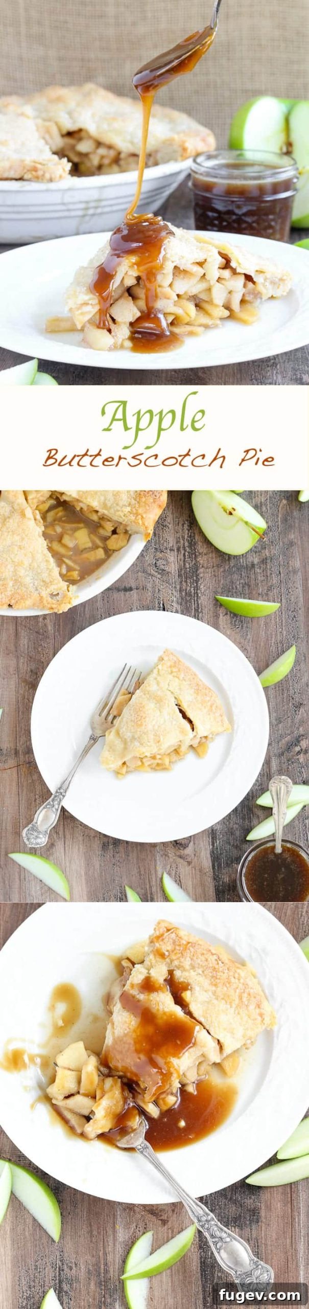 Creamy Butterscotch Apple Tart 8 A pristine, un-sliced Apple Butterscotch Pie, still in its baking dish, highlighting its perfect golden crust.