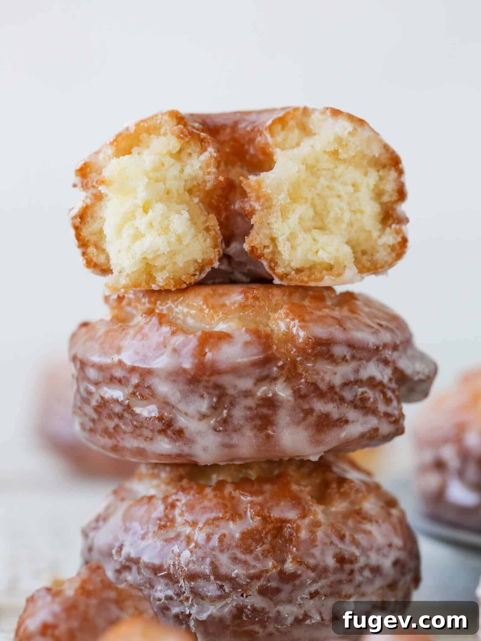 Old-Fashioned Sour Cream Doughnuts 2 Sour Cream Cake Donuts Sideview