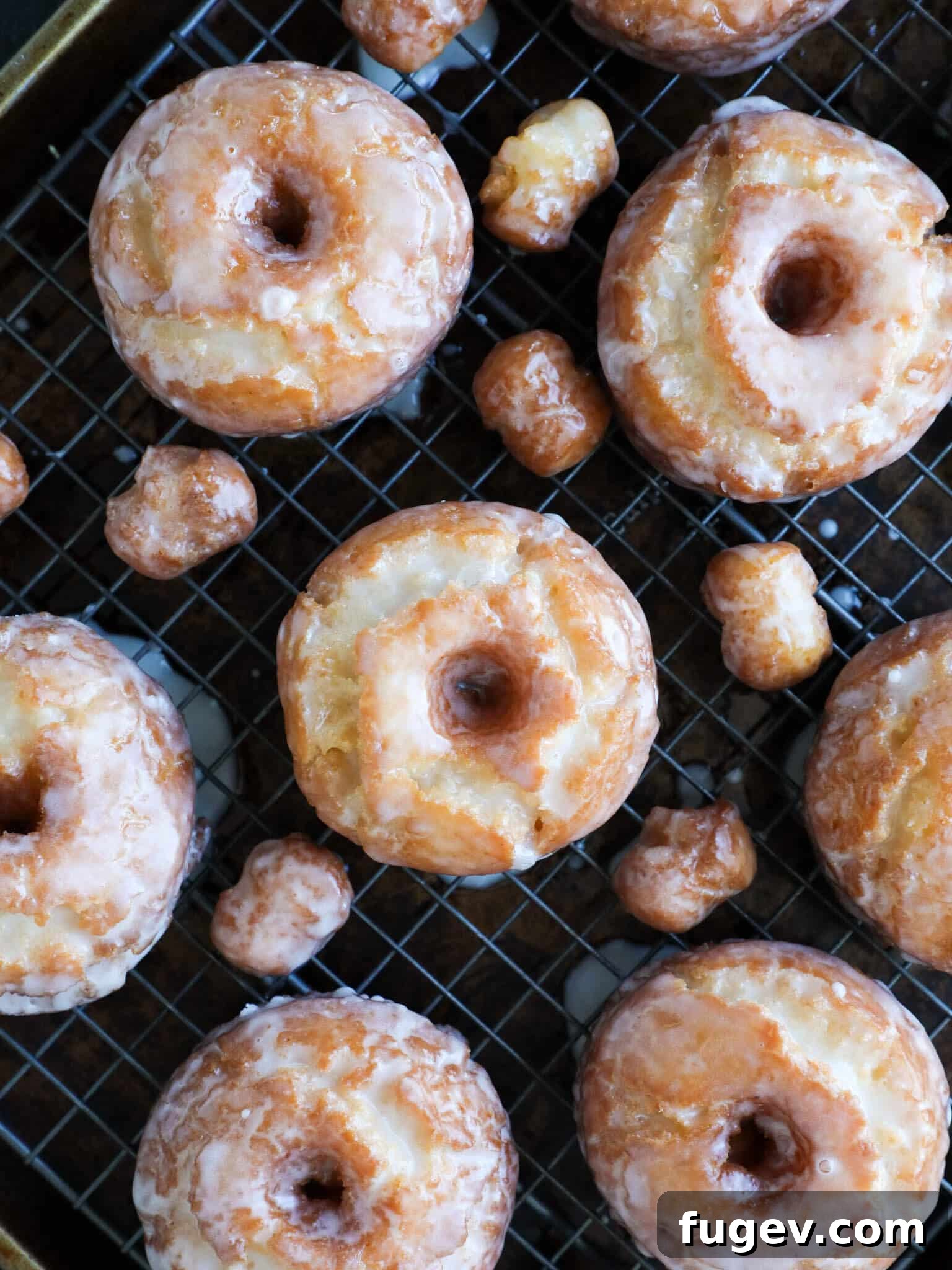 Old-Fashioned Sour Cream Doughnuts 4 Sour Cream Cake Donuts Cooling Rack