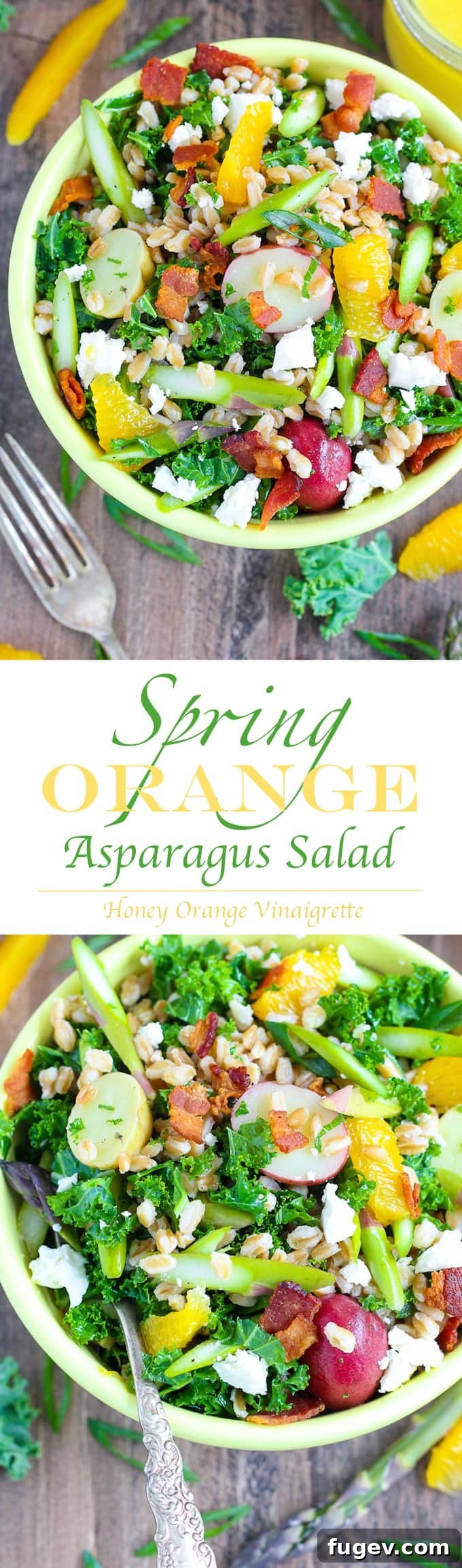 Vibrant Spring Farro Salad with Asparagus and Orange 7 Spring Asparagus Orange Farro Salad overview shot