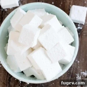 Fluffy Homemade Marshmallows 7 Homemade Marshmallows in blue bowl