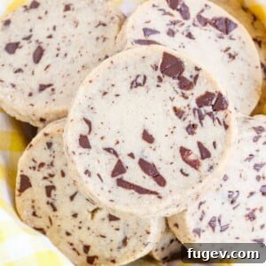 Chocolate Chip Shortbread Cookies in yellow towel