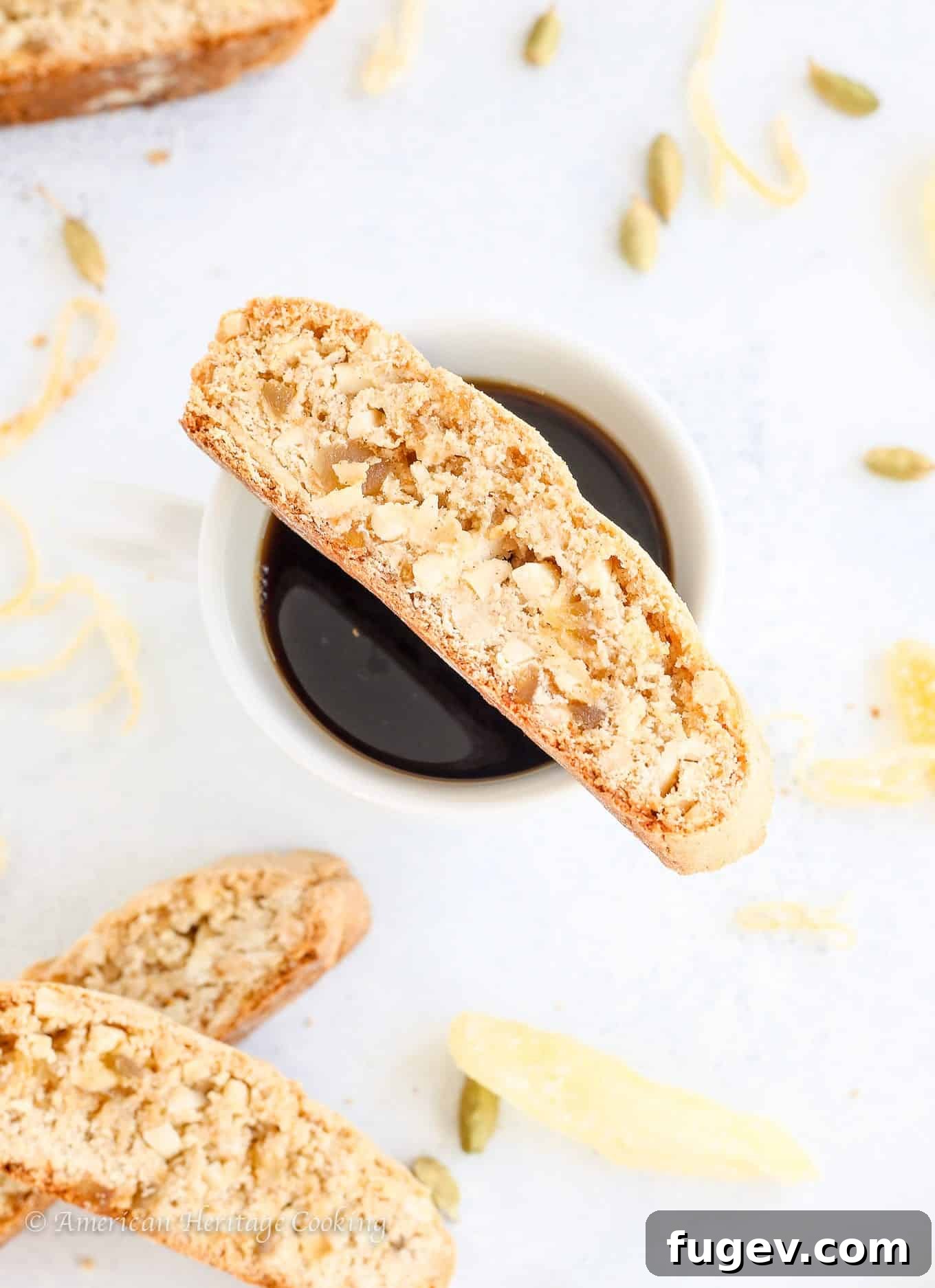 Zesty Ginger-Orange Almond Biscotti 4 Platter of Ginger Orange Almond Biscotti ready for serving