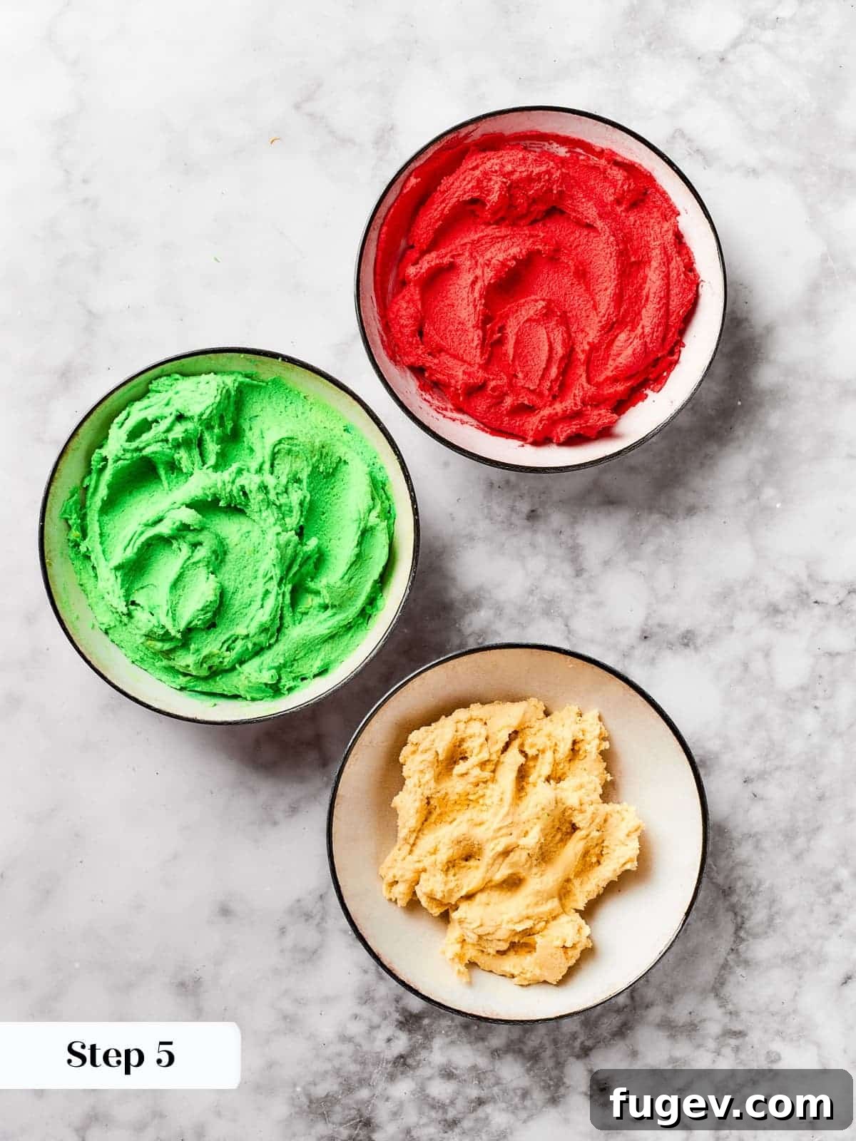 Easy Spritz Cookie Perfection 9 cookie dough to make bright red and green spritz cookies for Christmas.