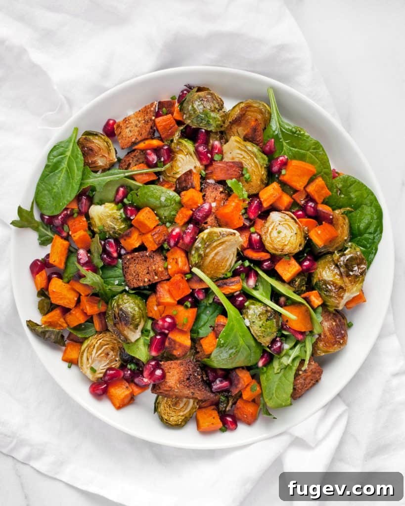 Autumn Harvest Panzanella 6 Roasted sweet potatoes and Brussels sprouts for Fall Panzanella Salad