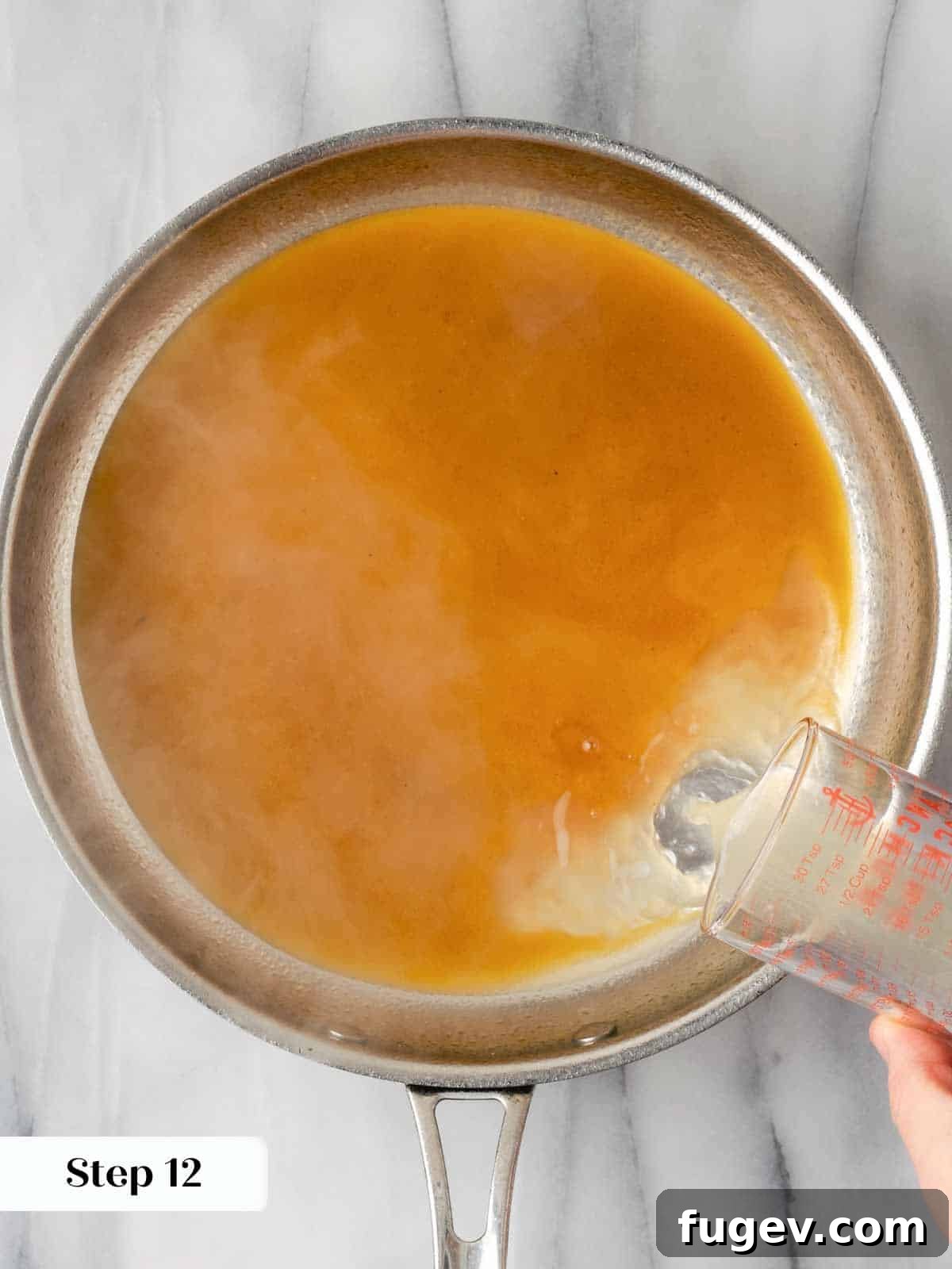 Zesty Lemon Roasted Chicken 10 finishing pan sauce with lemon juice.