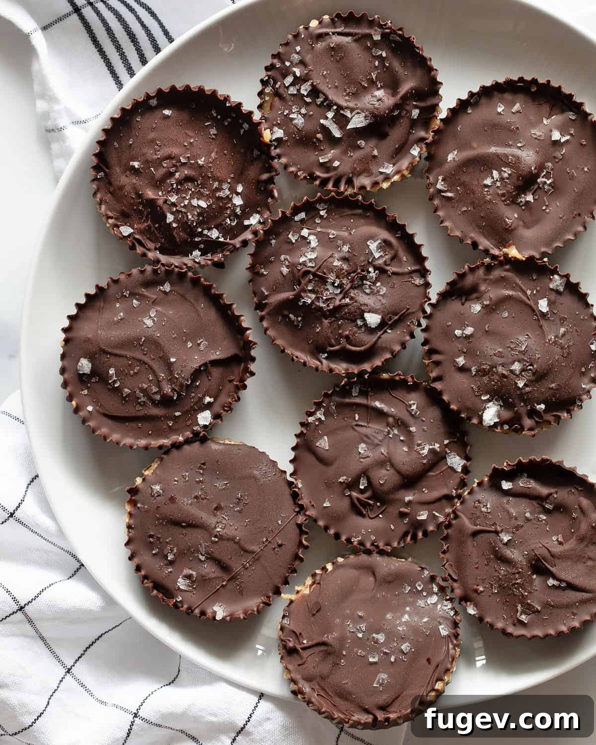 DIY Peanut Butter Delights 7 Peanut butter cups arranged on a plate, ready to be eaten.