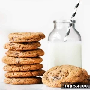 Whole Wheat Chocolate Chip Cookies & Milk, ready to be enjoyed