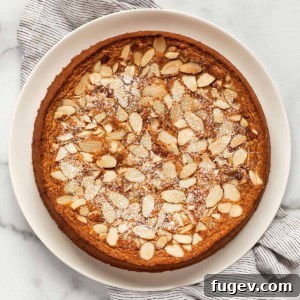 Almond cake on a plate.